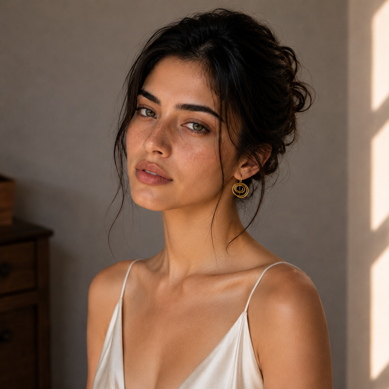 Swirl Gold Plated Hook Earring