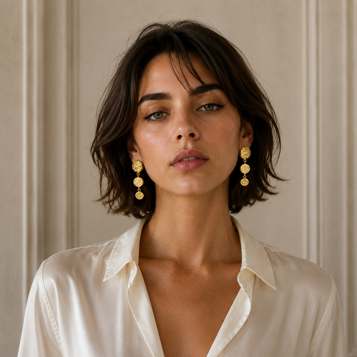 Brass Flash Gold Plating Tempest Stud Earring