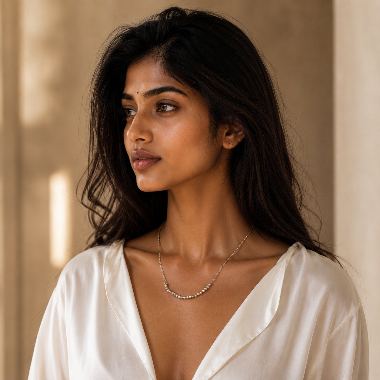 Small Freshwater Pearl Silver Plated Chain Necklace