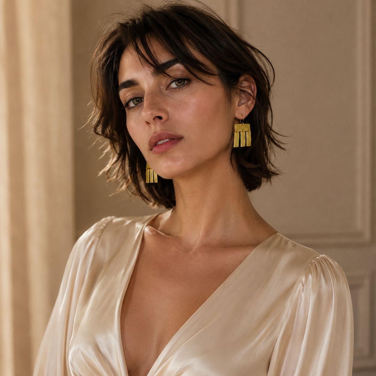 Jellyfish Drop Flash Gold Plated Dangle Earrings
