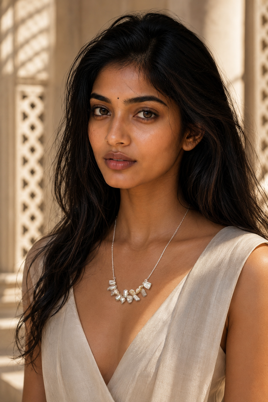 Natural Freshwater Pearl Silver Plated Chain Necklace