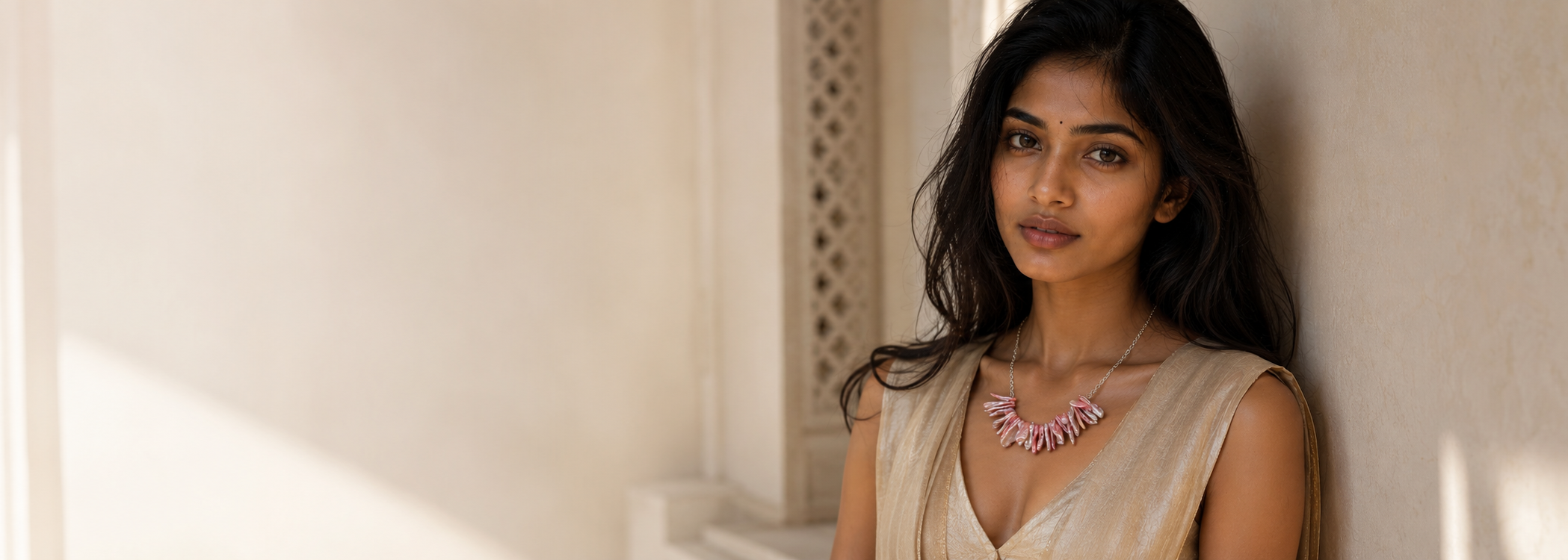 Natural Keshi Pearl Silver Plated Chain Necklace