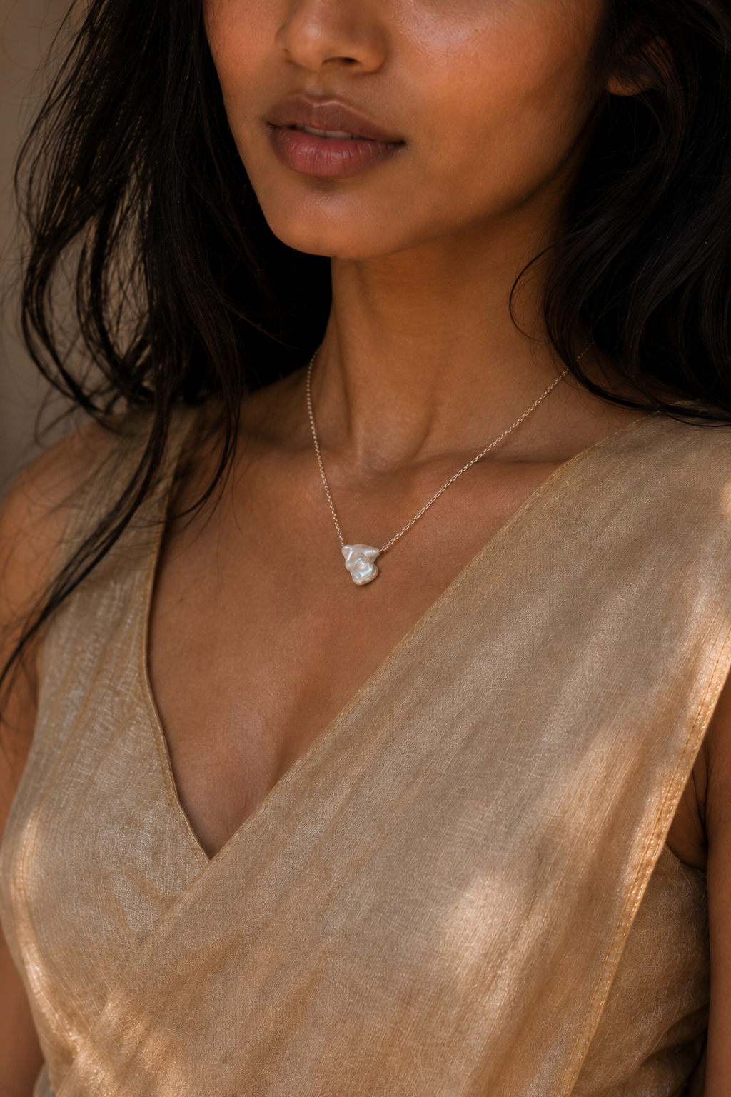 Mabe Pearl Silver Plated Chain Pendant