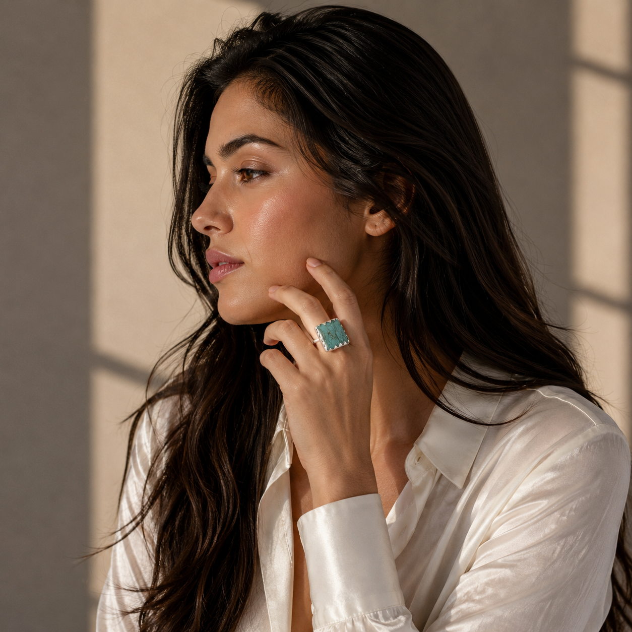 Turquoise Rough Gemstone Ring