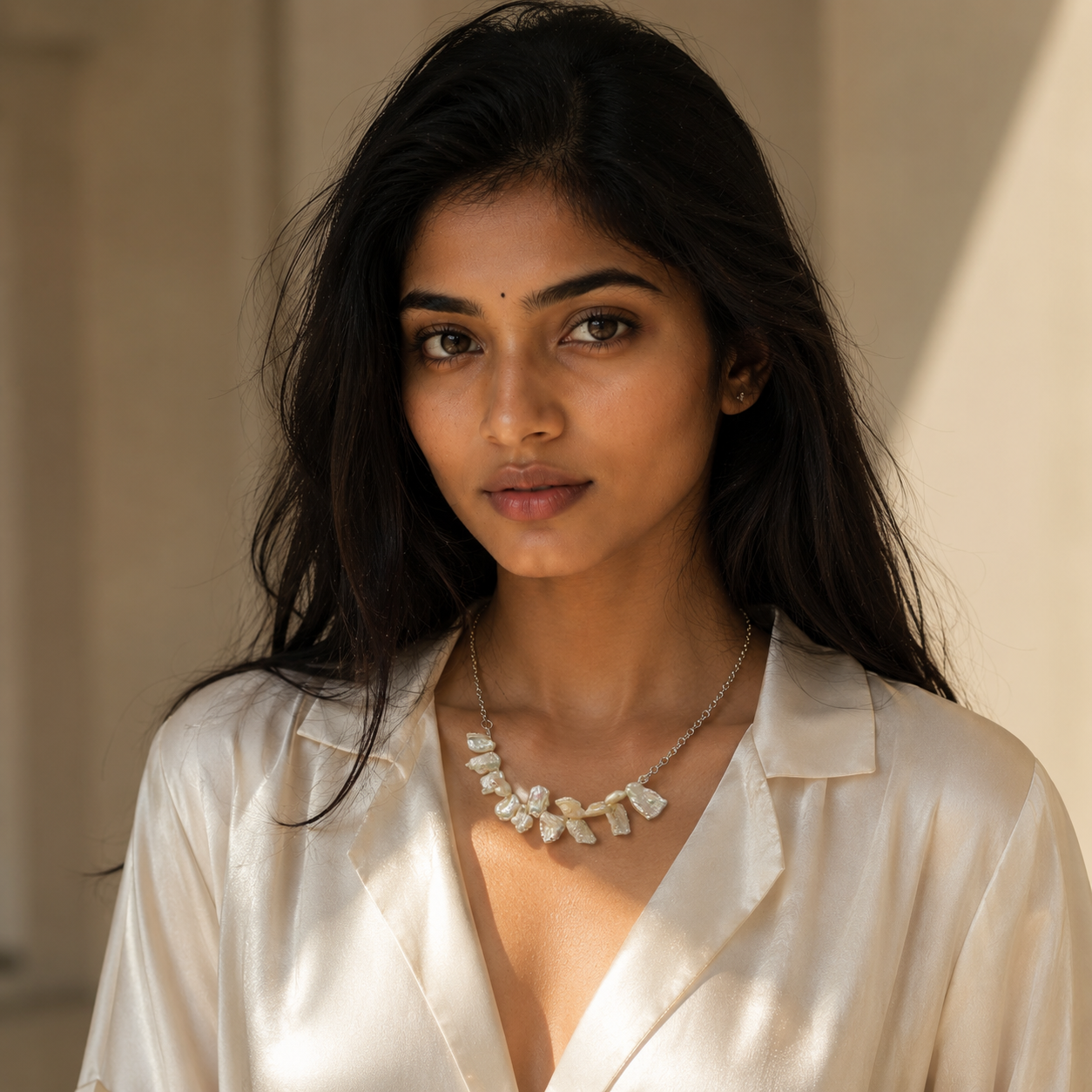 Natural Freshwater Pearl Silver Plated Chain Necklace