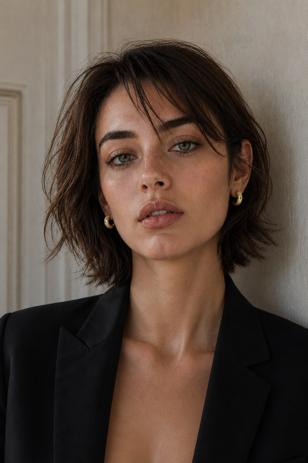 Alien Ship Hoop Flash Gold Plated Stud Earring