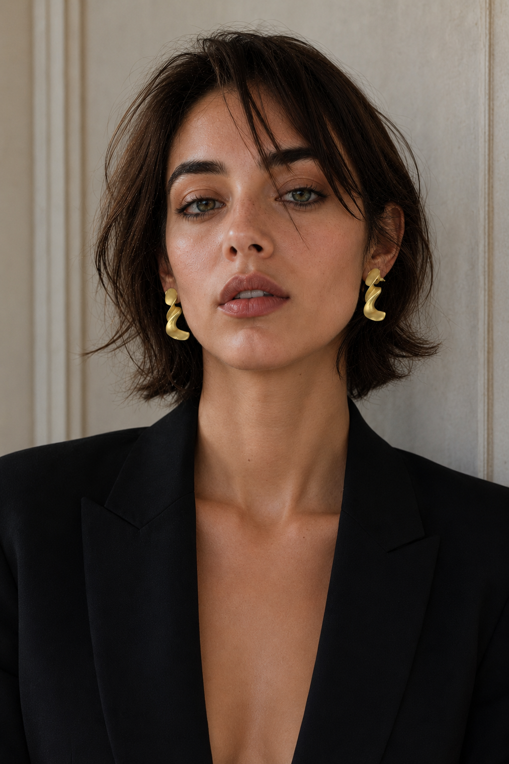 Twisted Brass Gold Plated Dangler Earring