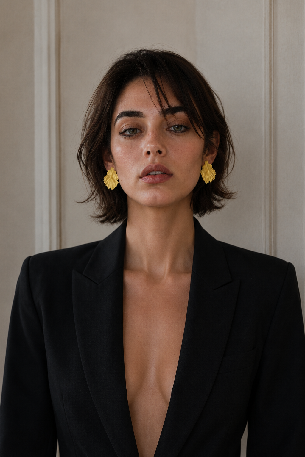 Golden Leaf Flash Gold Plated Stud Earring