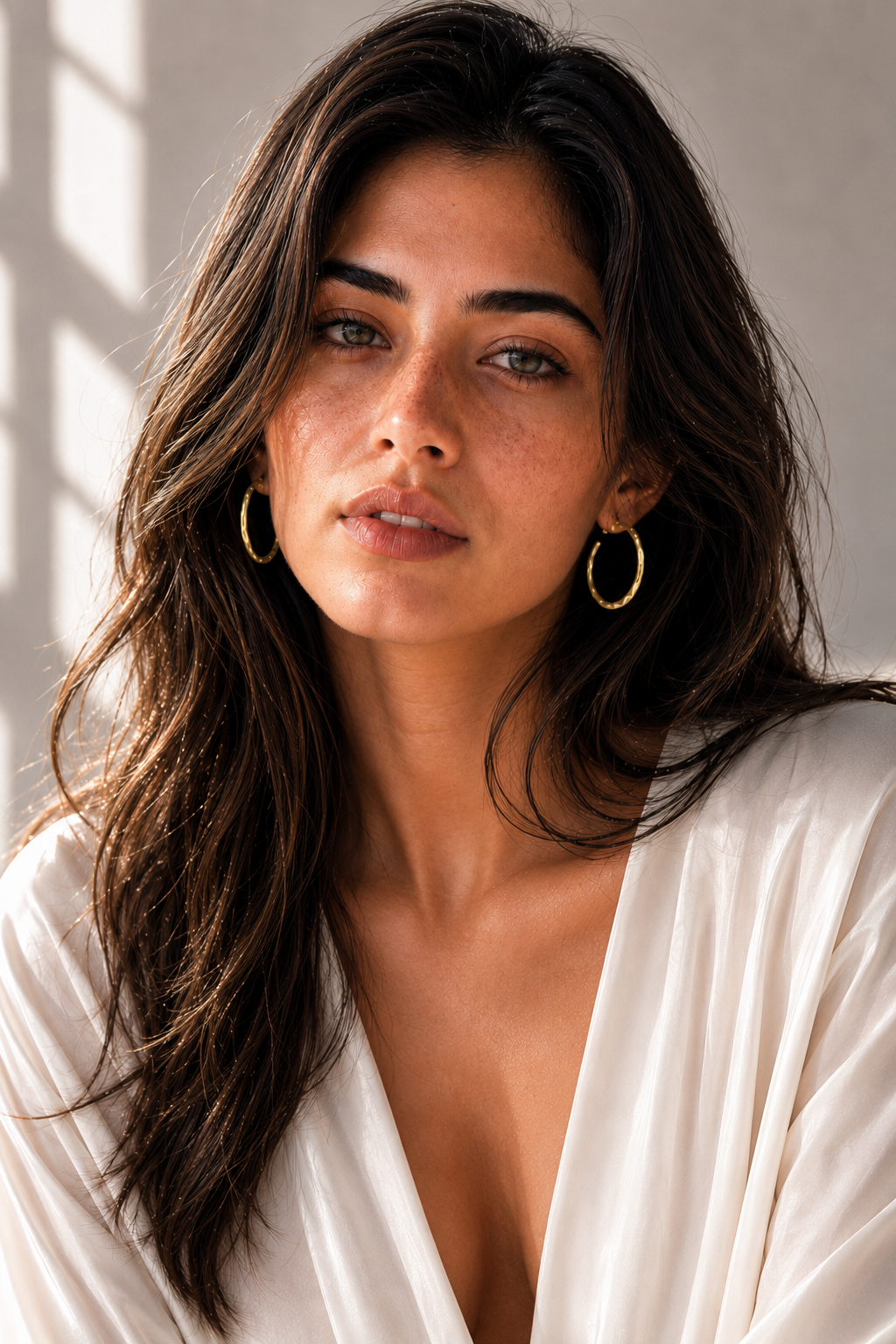 Uneven Textured Big Hoop Flash Gold Plated Stud Earring