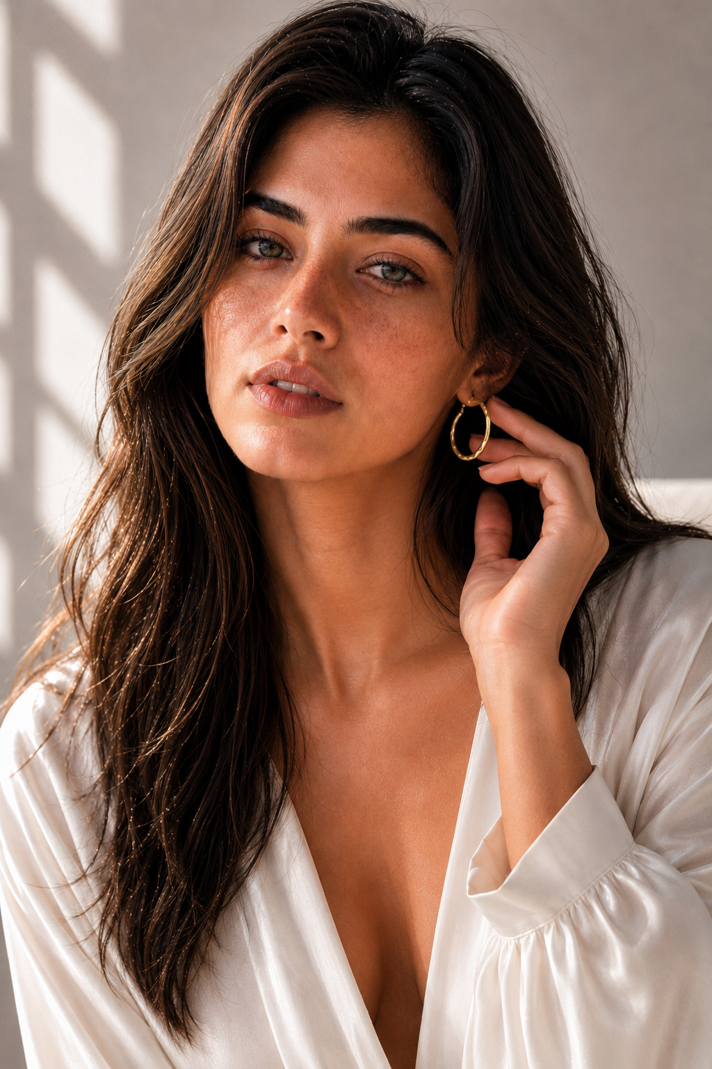Uneven Textured Big Hoop Flash Gold Plated Stud Earring