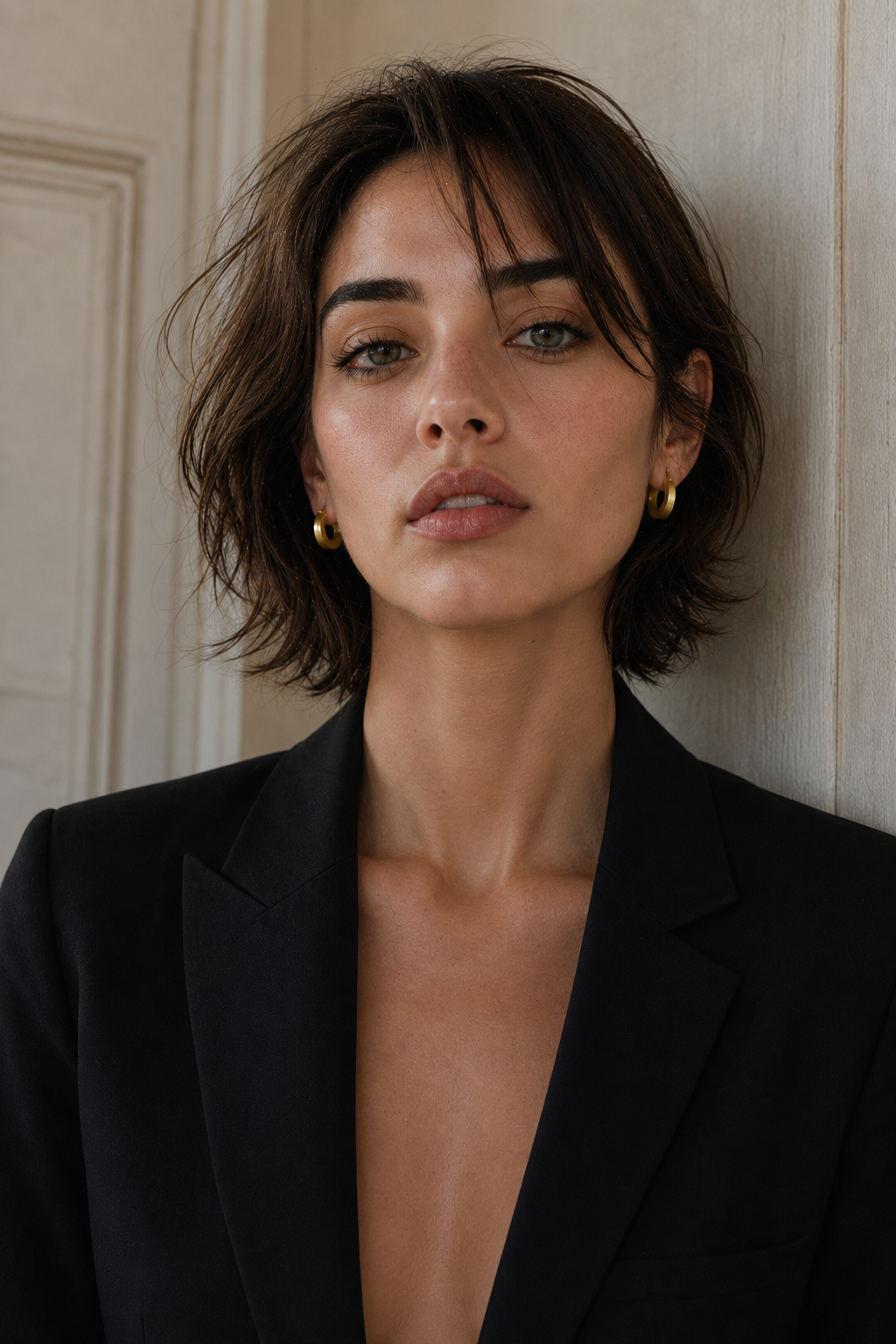 Hand Hammered Enclosed Hoop Flash Gold Plated Hoop Earring