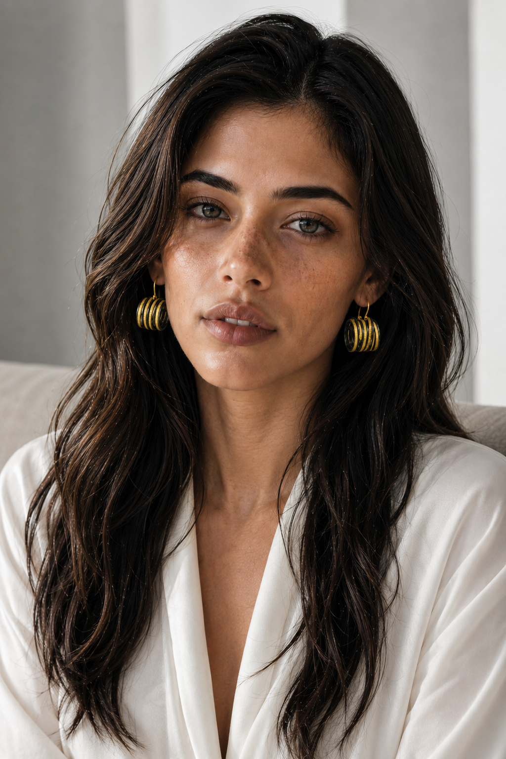 Swirl Wire Brass Dual Colour Plated Hoop Earring