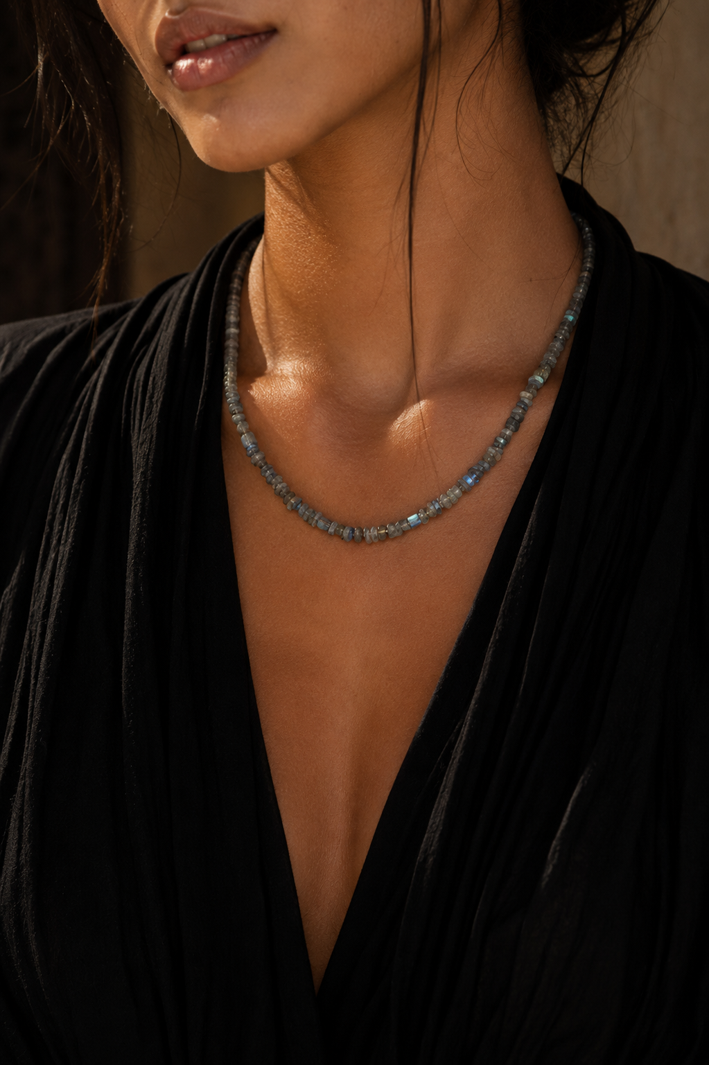 Labradorite Square Beads Necklace