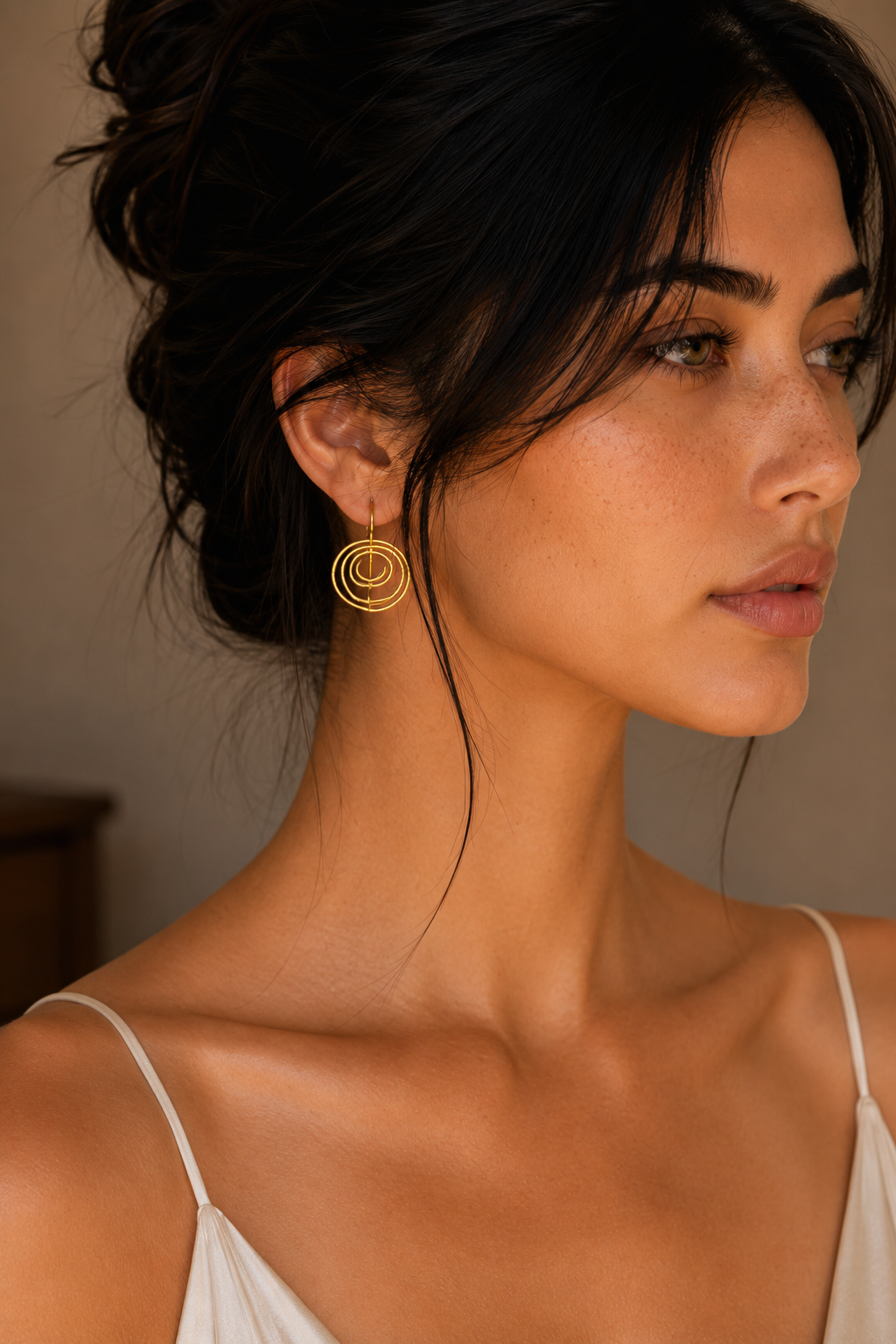 Swirl Gold Plated Hook Earring