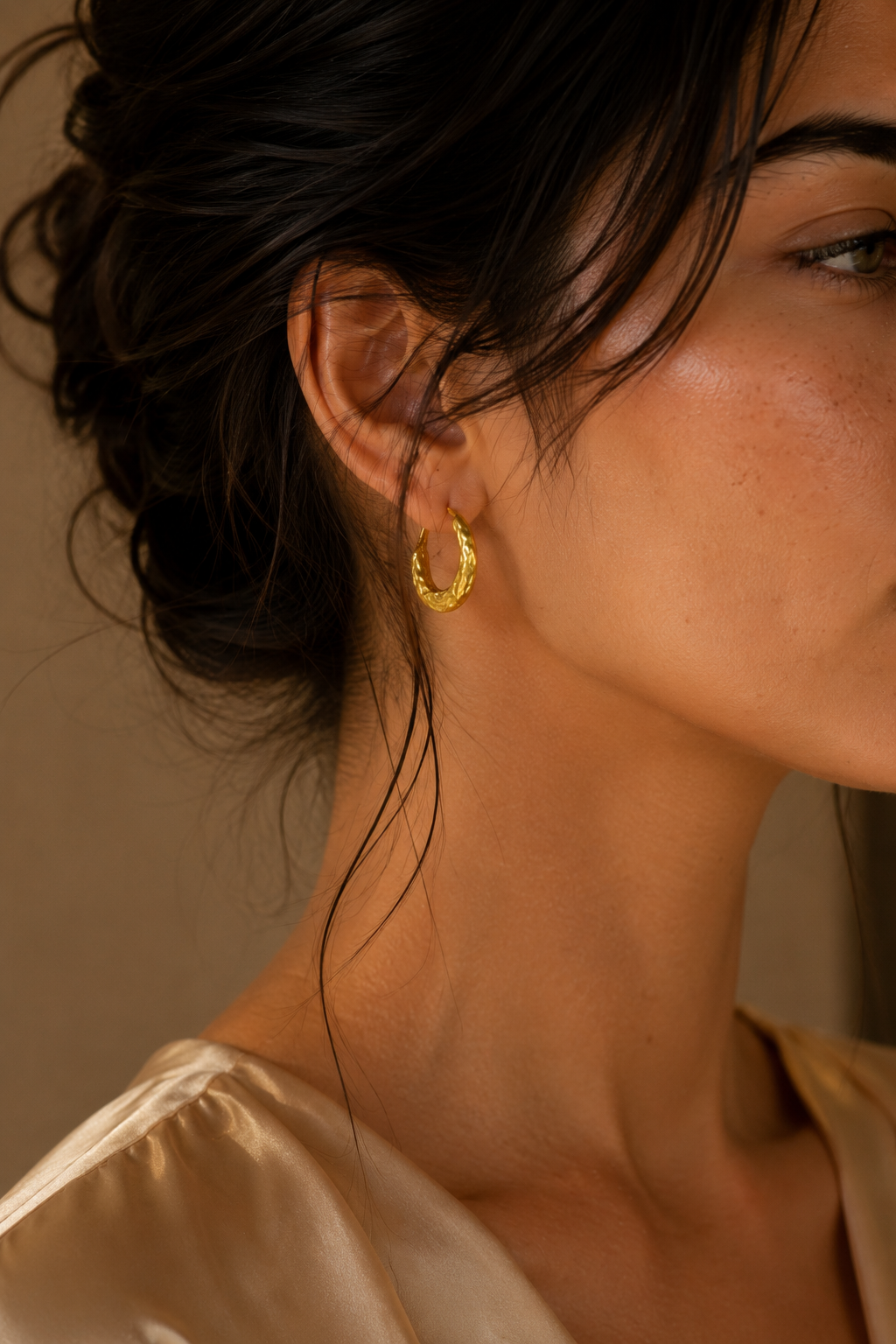 Irregular Hoop Gold Plated Stud Earring