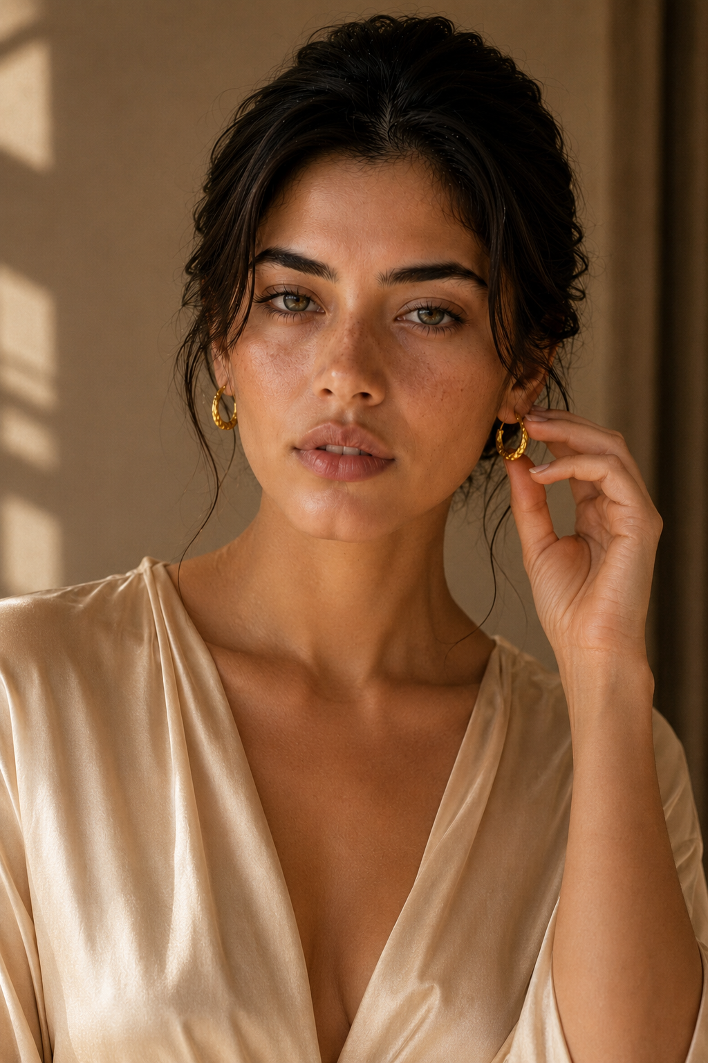 Irregular Hoop Gold Plated Stud Earring