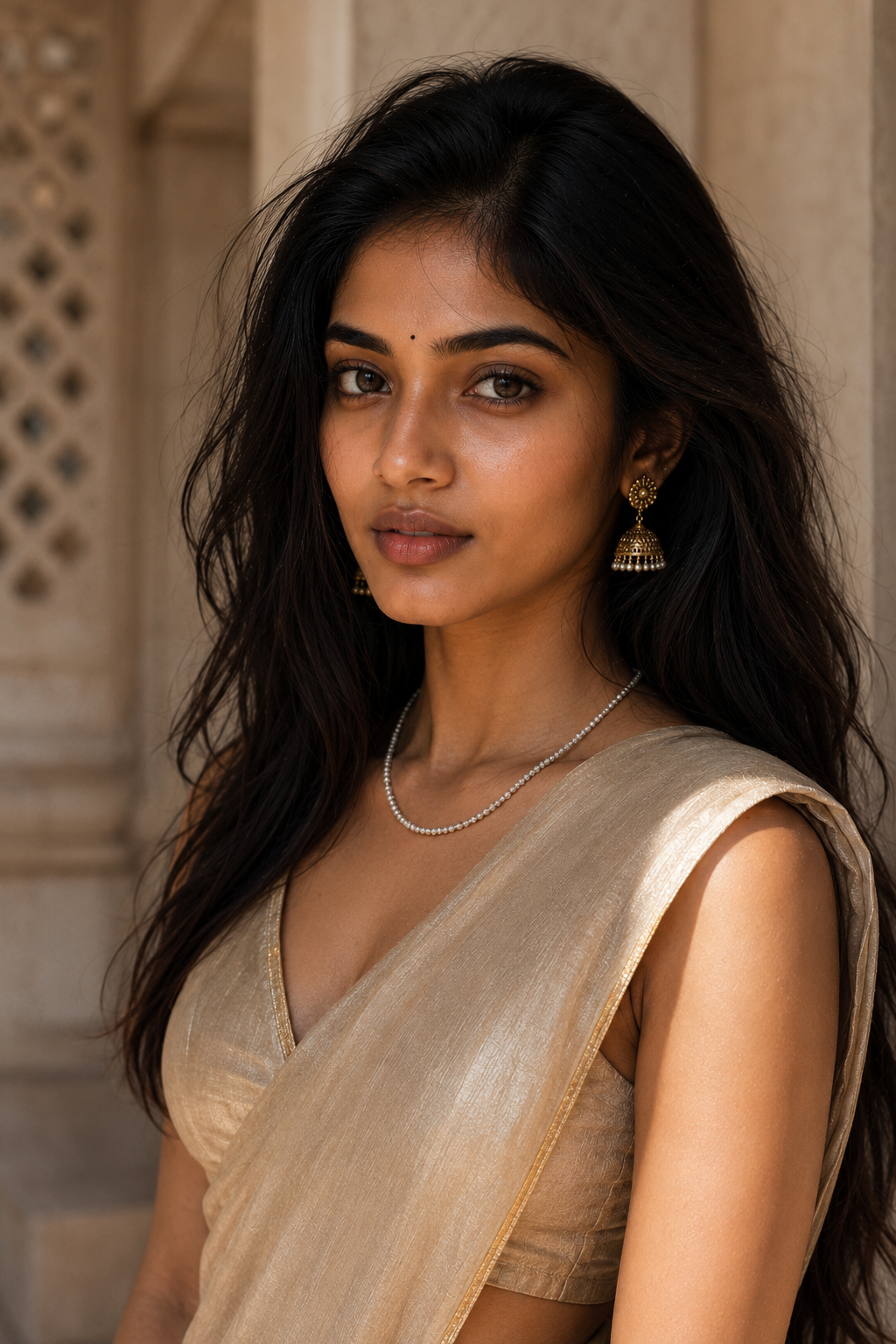 Small silver Rough Diamond Bead Necklace with Silver Clasp