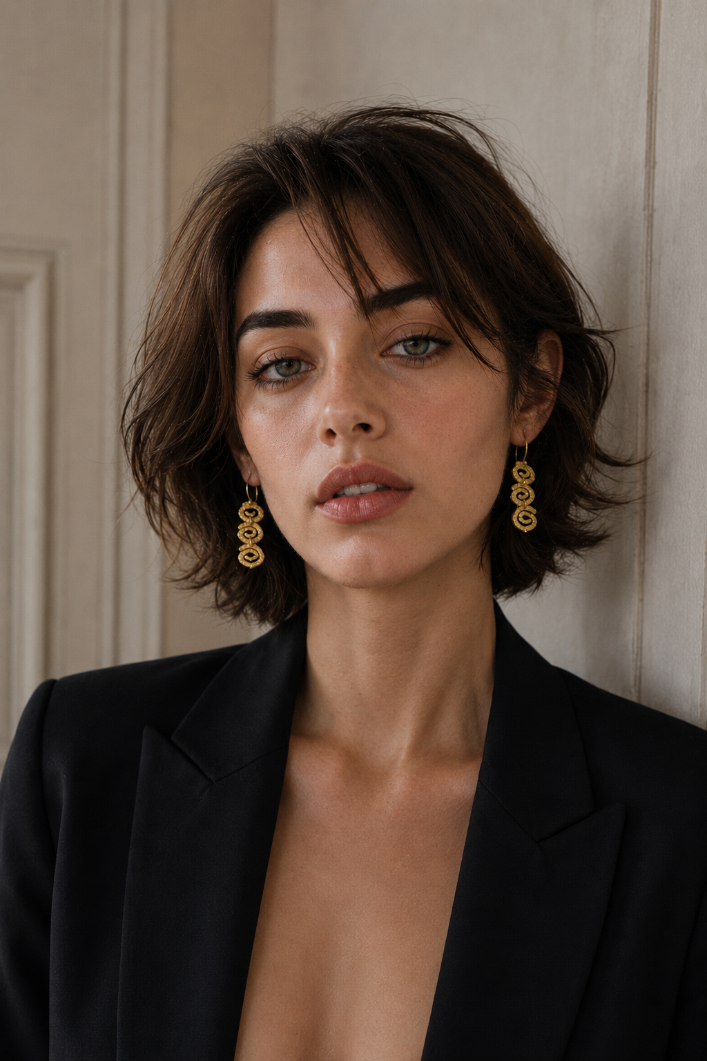 Uneven Swirl "Jalebi" Flash Gold Plated Dangle Earrings