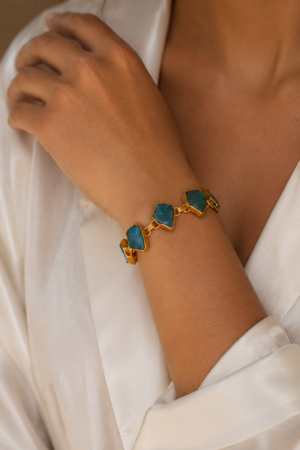 Apatite Rough Gemstone Bracelet