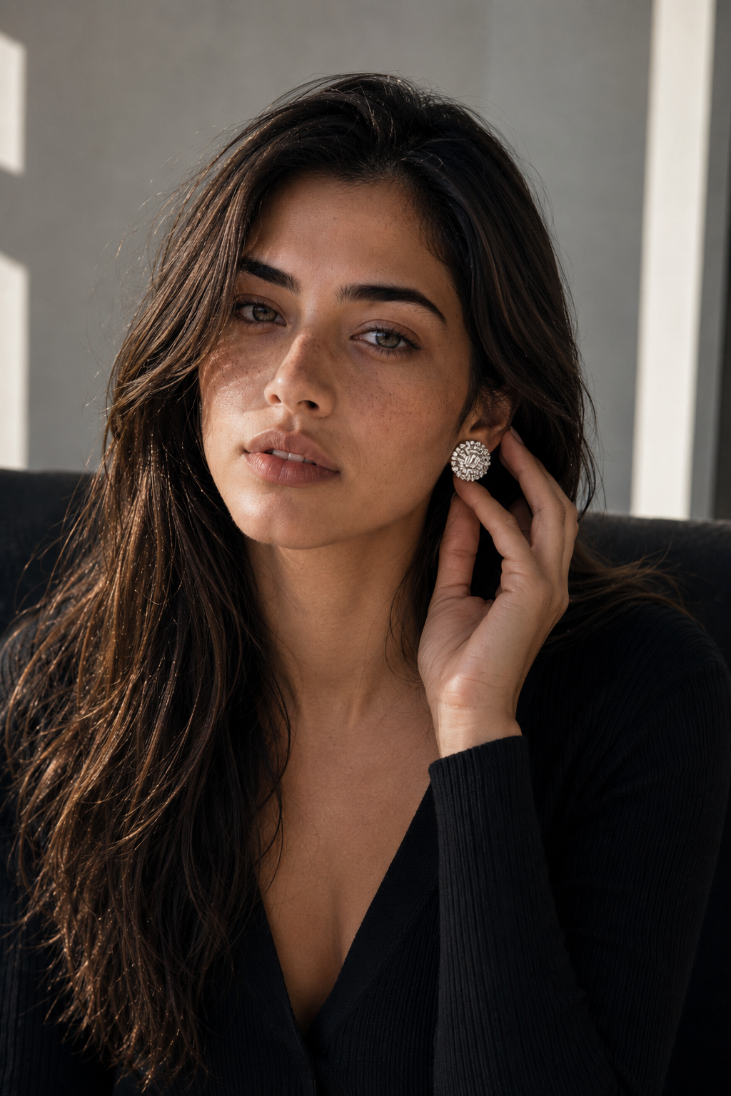 Dome Cluster Silver Stud Earring