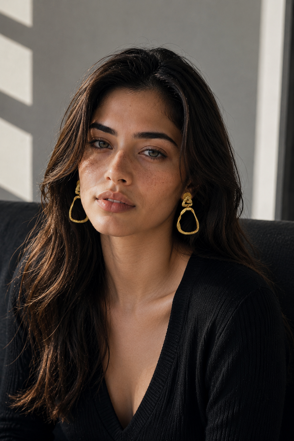 Uneven long hoop Earring