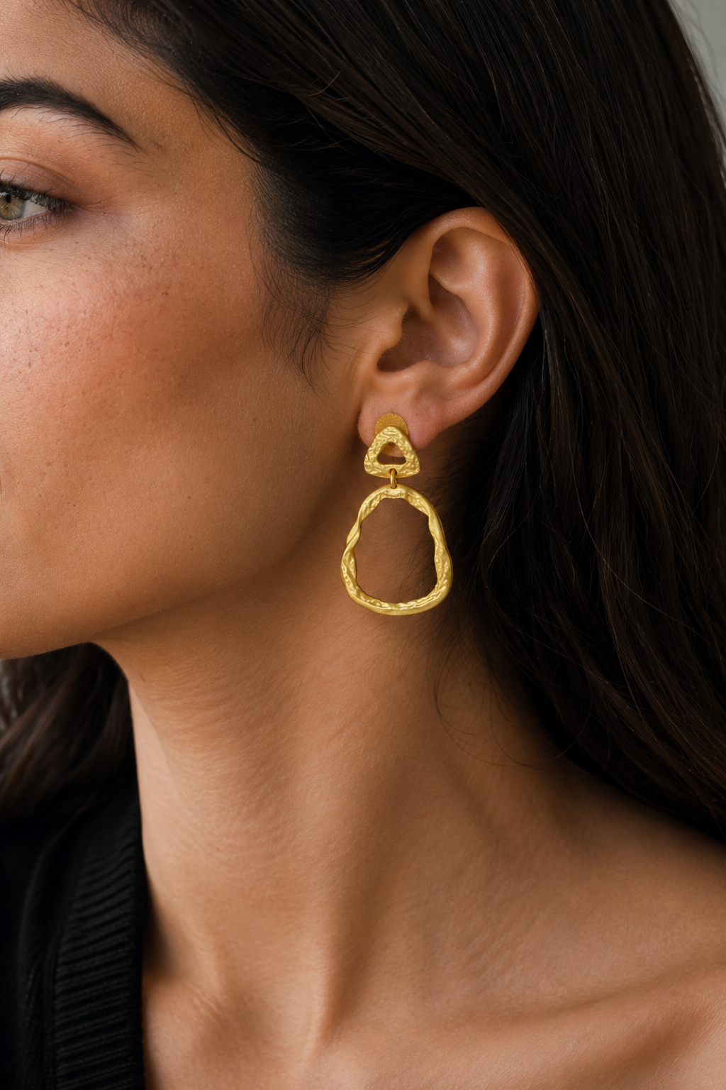 Uneven long hoop Earring