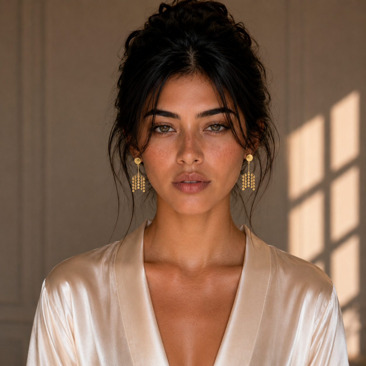 Brass Flash Gold Plating Hanger Stud Earring