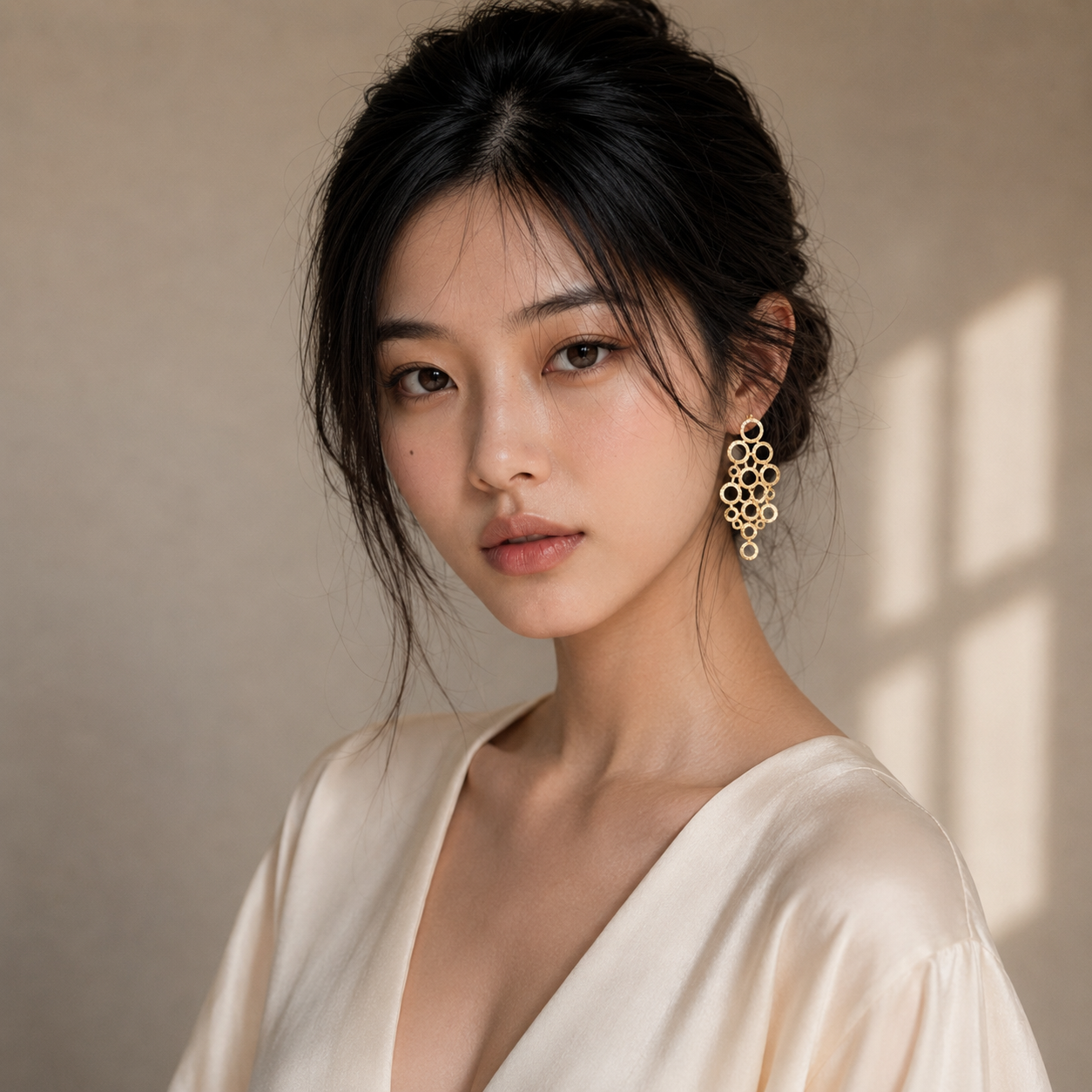 Brass Flash Gold Plating Hoops Stud Earring