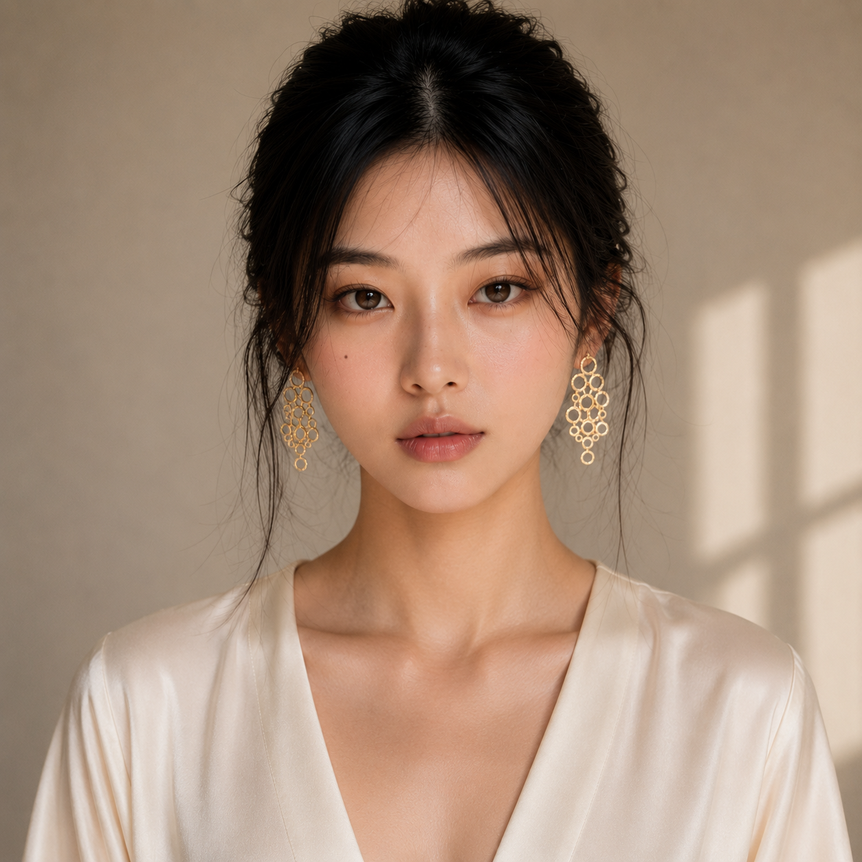 Brass Flash Gold Plating Hoops Stud Earring