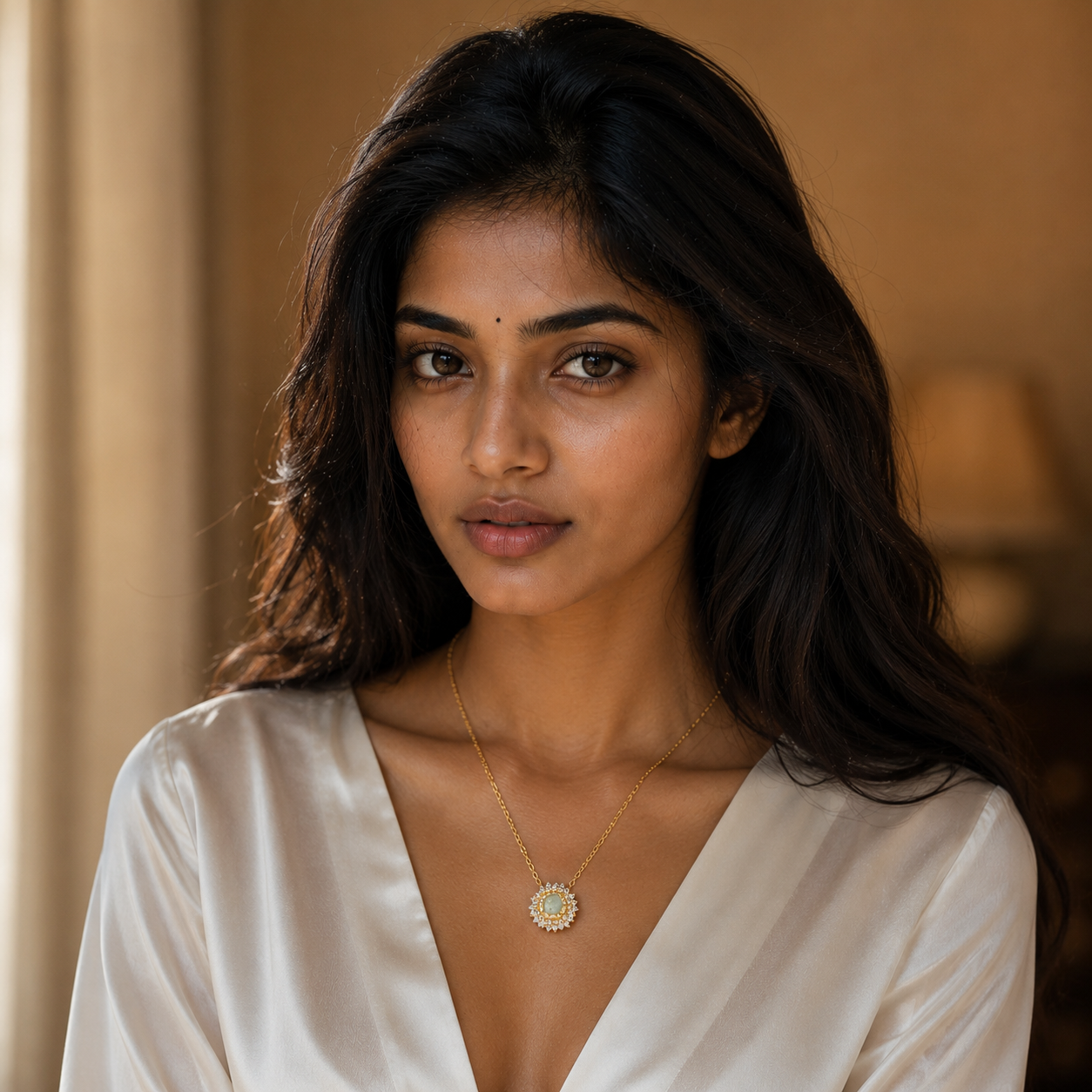 Pearl Brass Flash Gold Plating Floral Necklace
