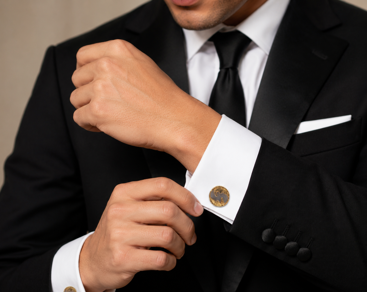 Mother of Pearl Flash Gold Plated Cufflinks