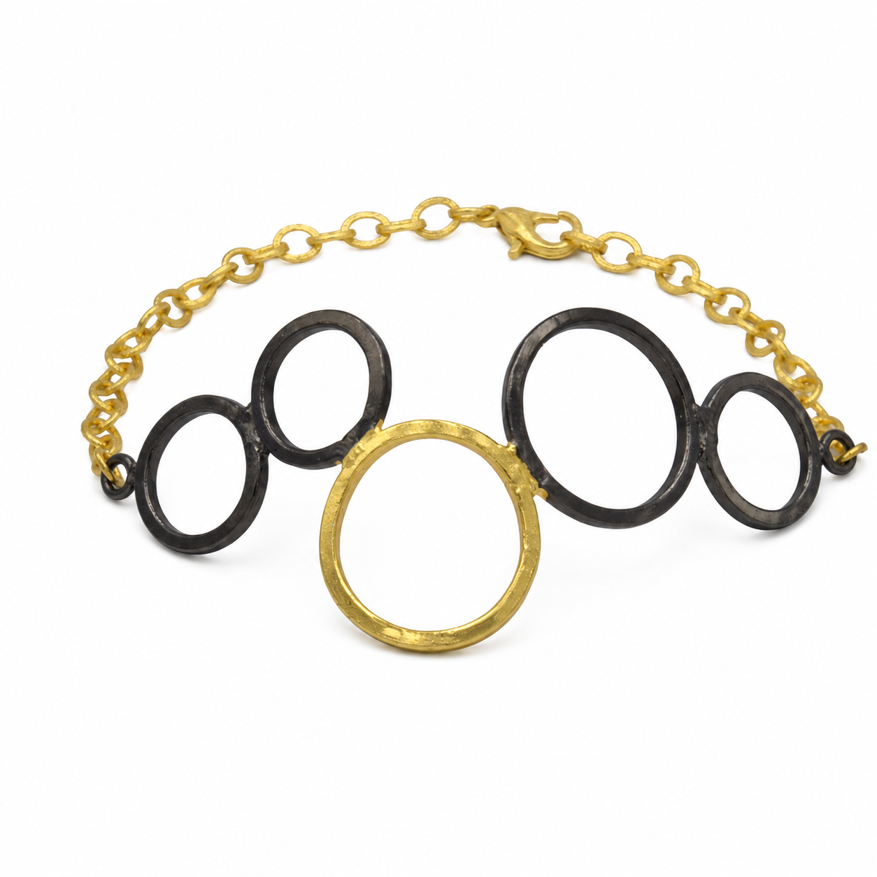 Penta Ring Brass Dual Colour Plated Bracelet