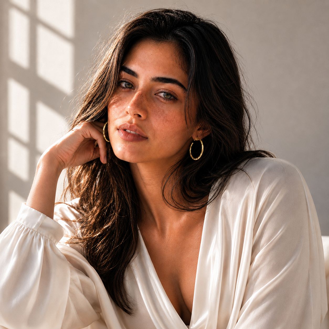 Uneven Textured Big Hoop Flash Gold Plated Stud Earring