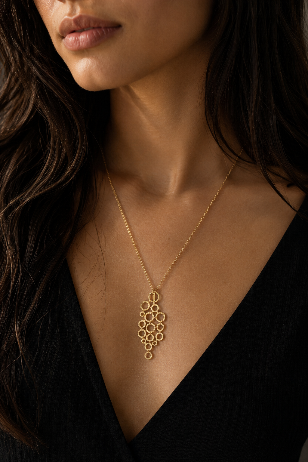 Brass Flash Gold Plating Hoops Necklace