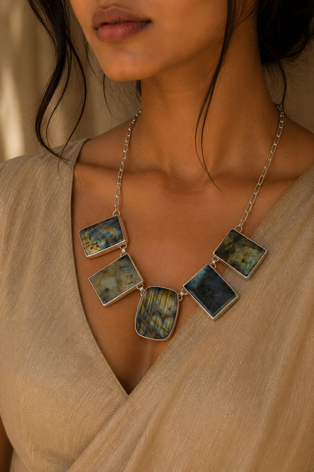 Labradorite Rough Gemstone Necklace