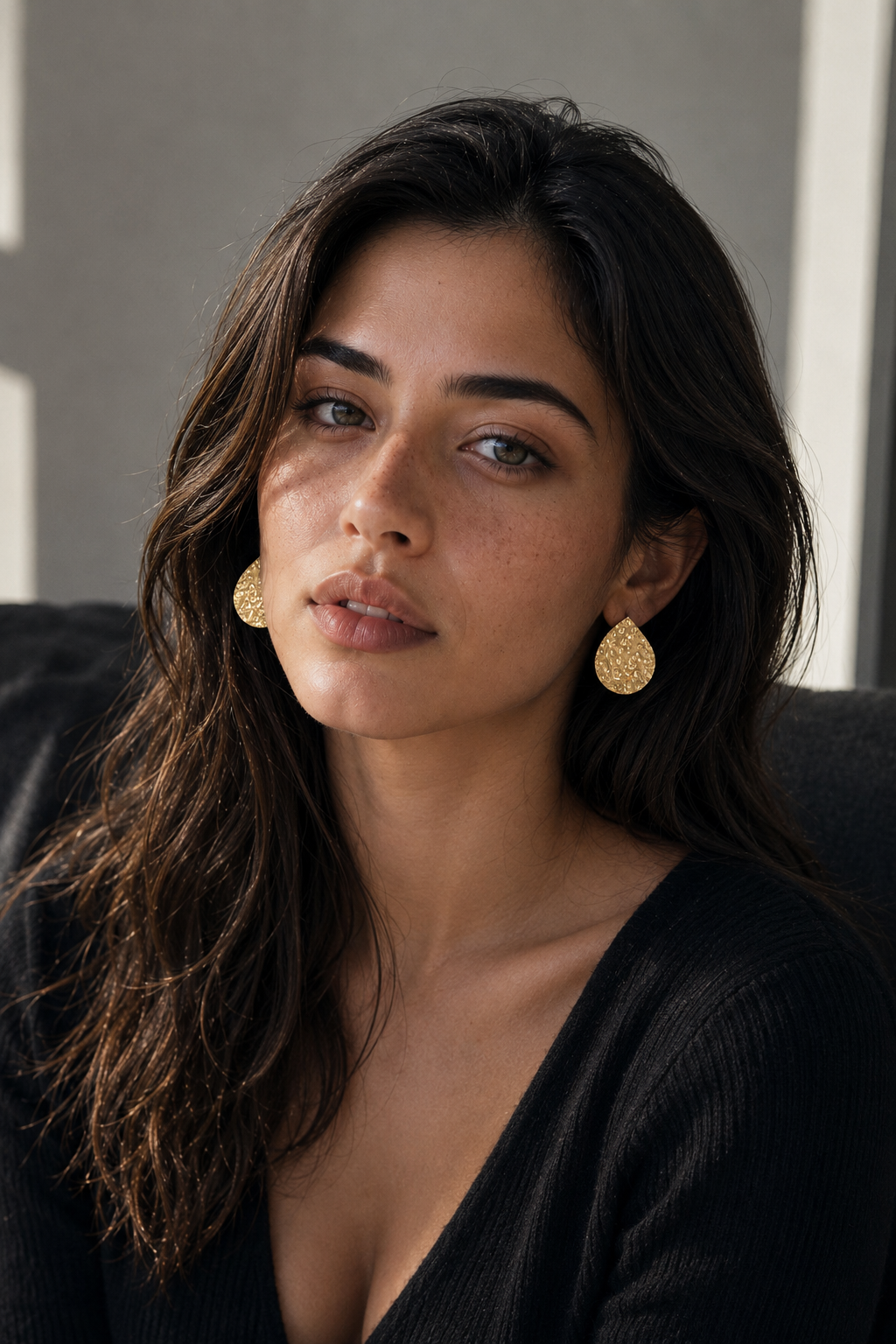 Brass Flash Gold Plating Tempest Stud Earring