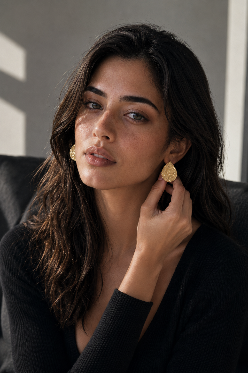 Brass Flash Gold Plating Tempest Stud Earring