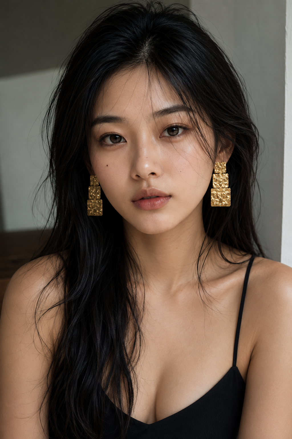 Brass Flash Gold Plating Tempest Stud Earring