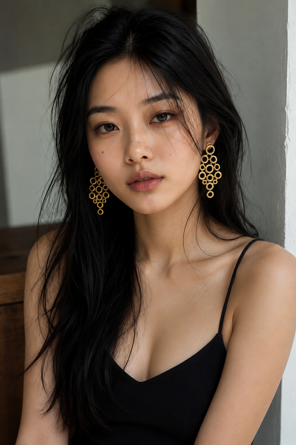 Brass Flash Gold Plating Hoops Stud Earring