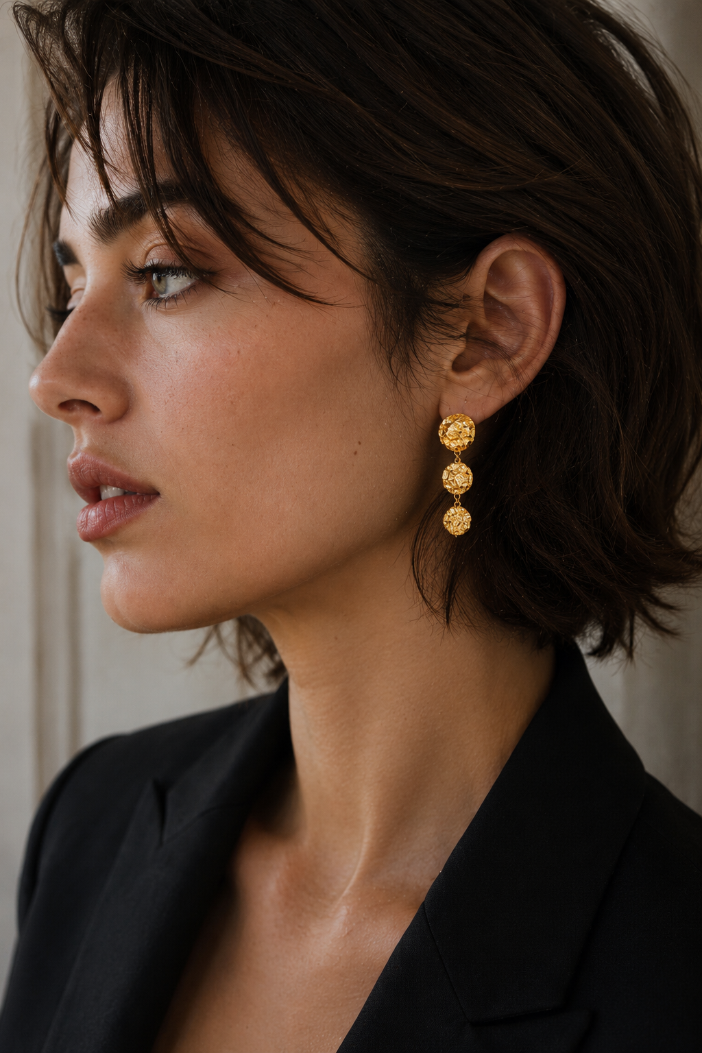 Brass Flash Gold Plating Tempest Stud Earring