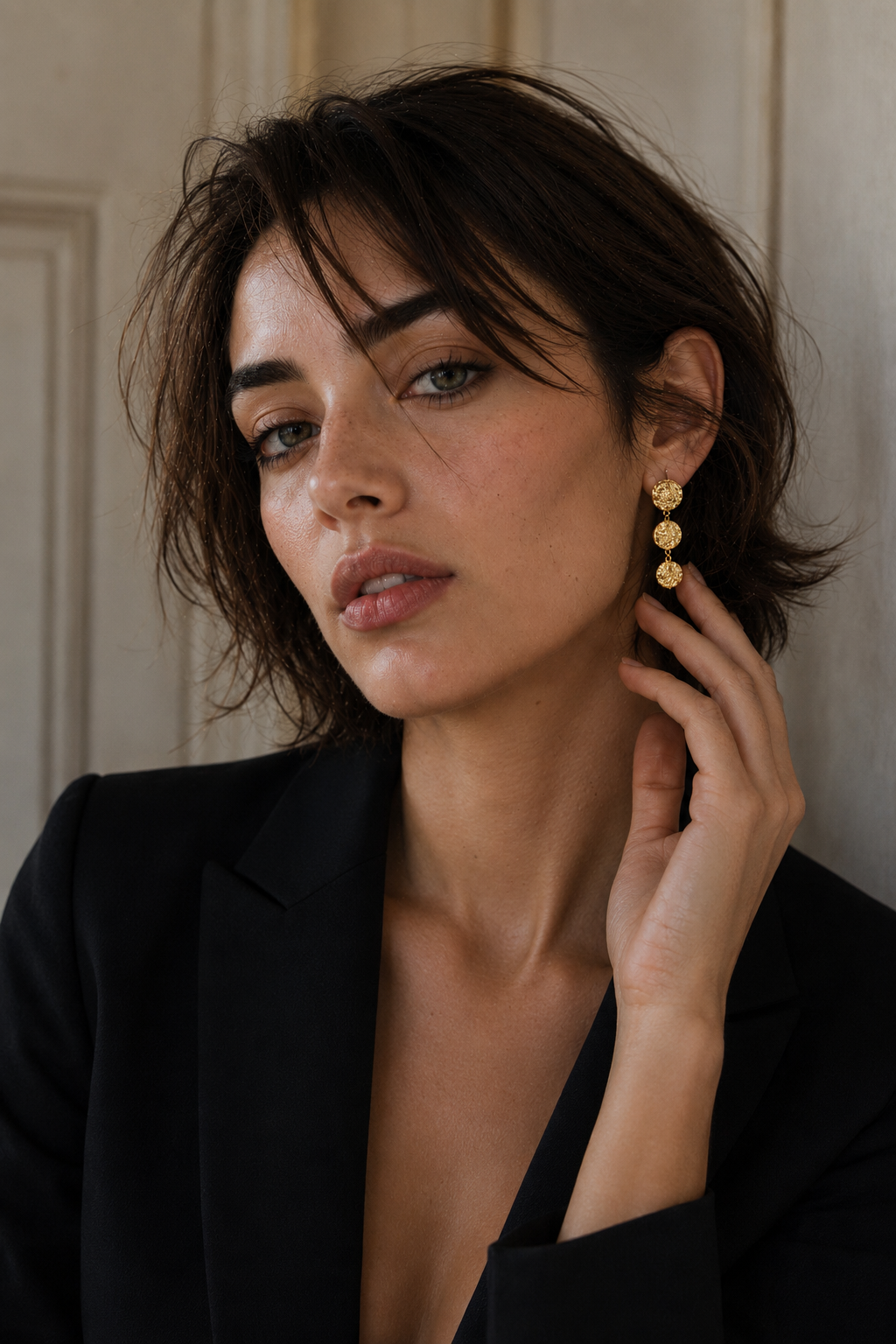 Brass Flash Gold Plating Tempest Stud Earring