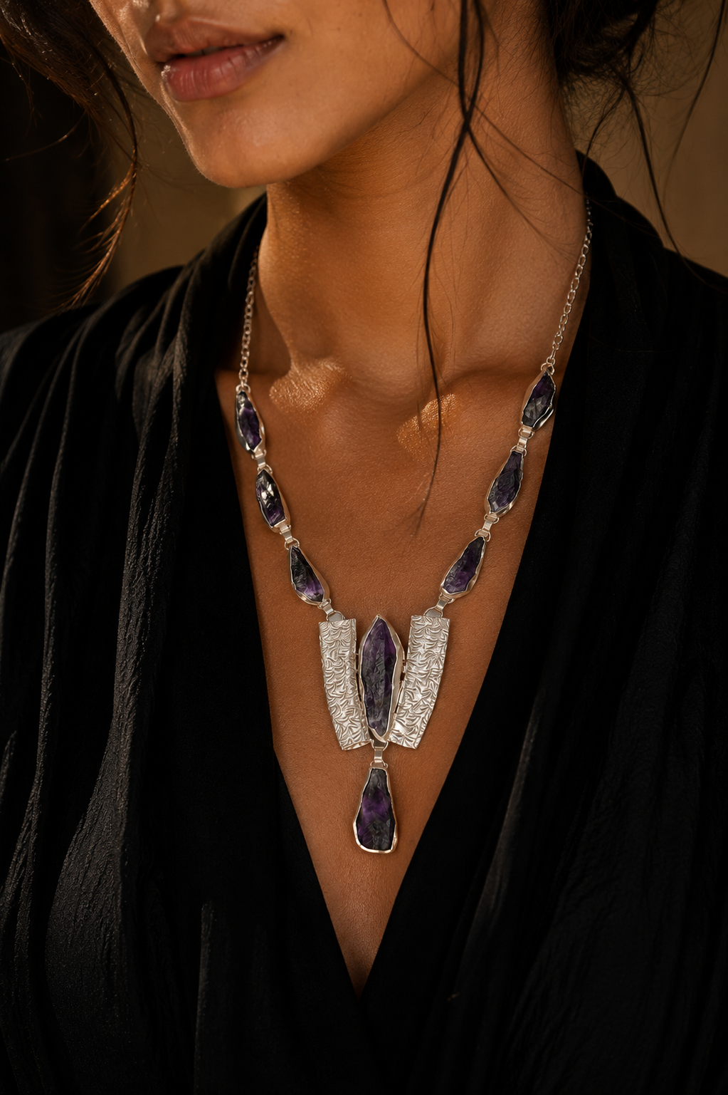 Amethystt Rough Gemstone Necklace