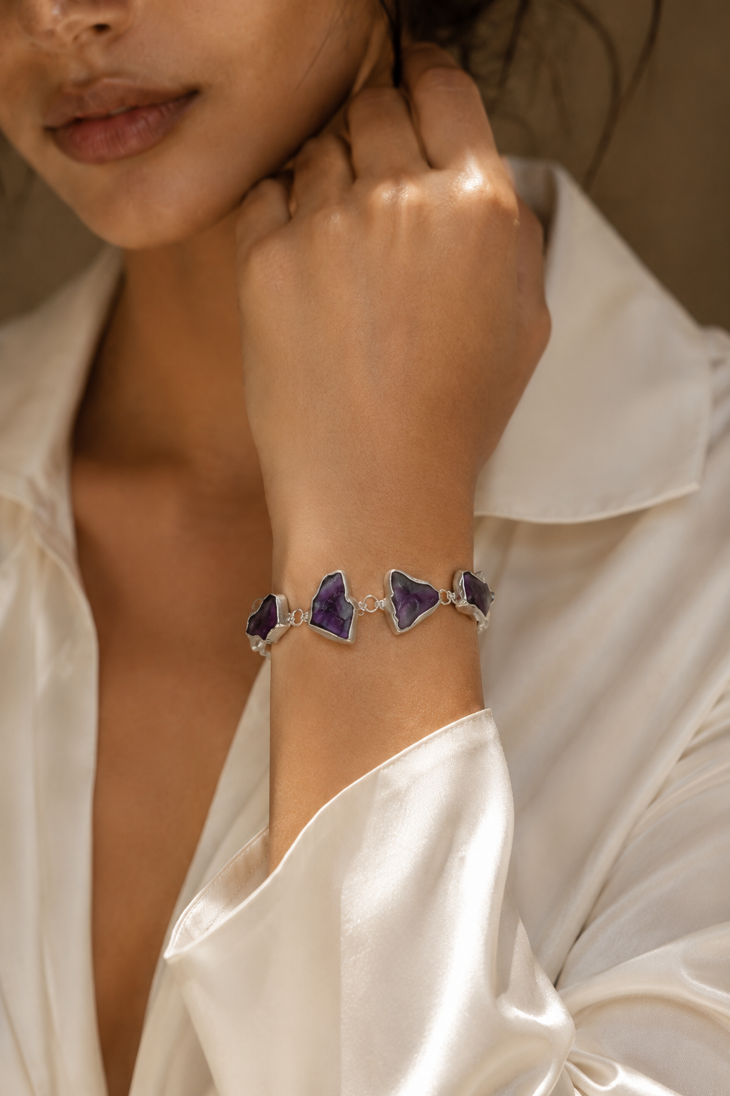 Amethyst Rough Gemstone Bracelet