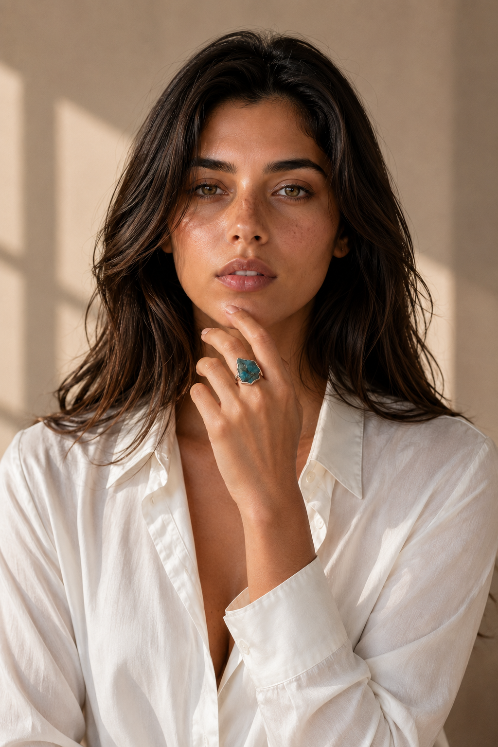 Apatite Rough Gemstone Ring