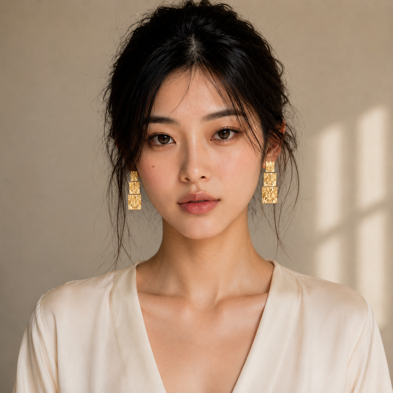 Brass Flash Gold Plating Tempest Stud Earring