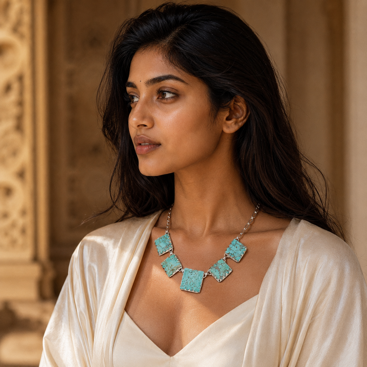 Turquoise Rough Gemstone Necklace