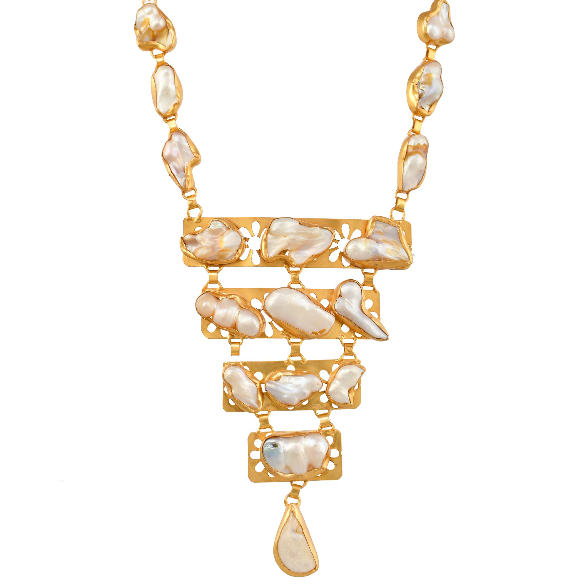 Baroque Pearl Rough Gemstone Necklace jewelry