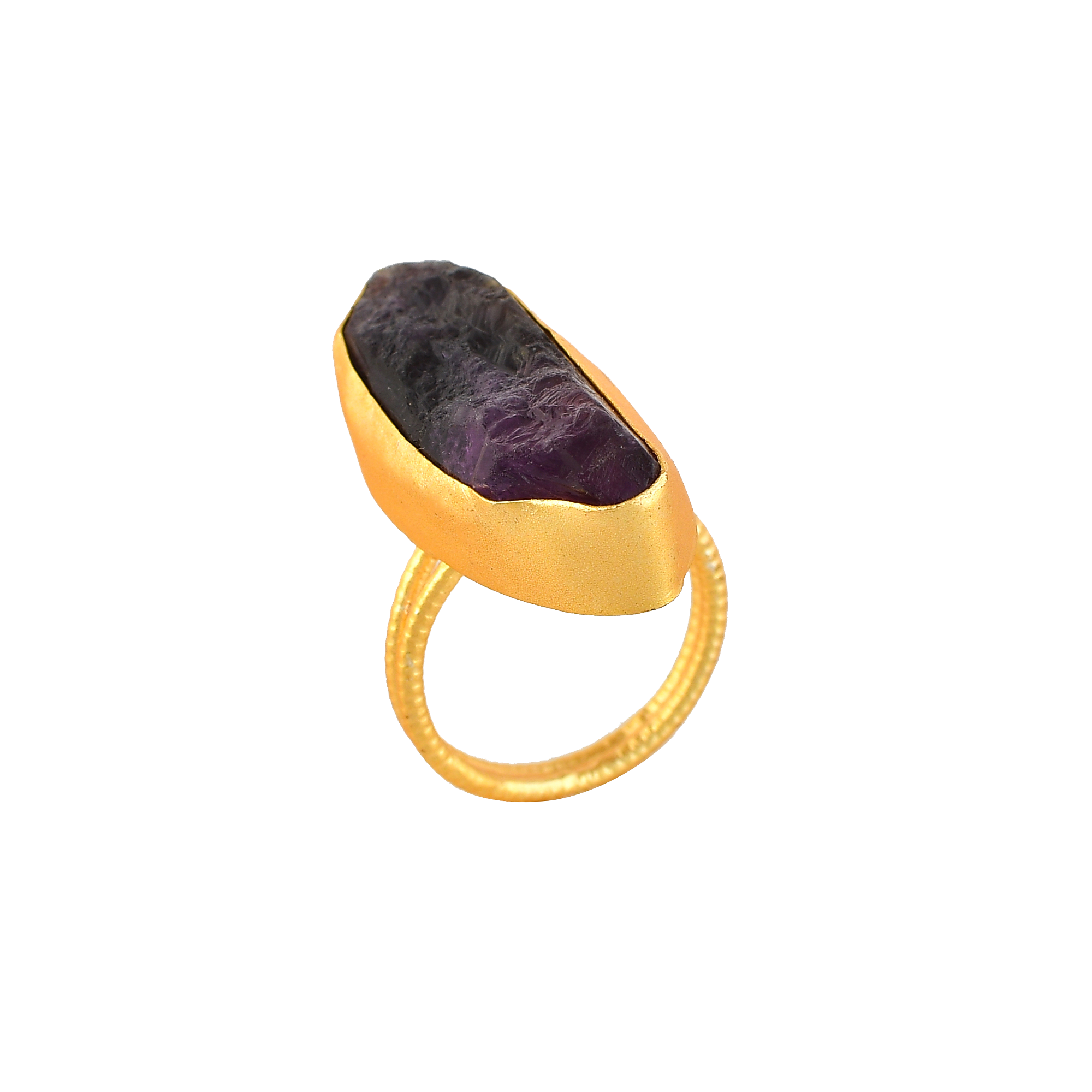 Purple Amethyst Natural Gemstone Ring
