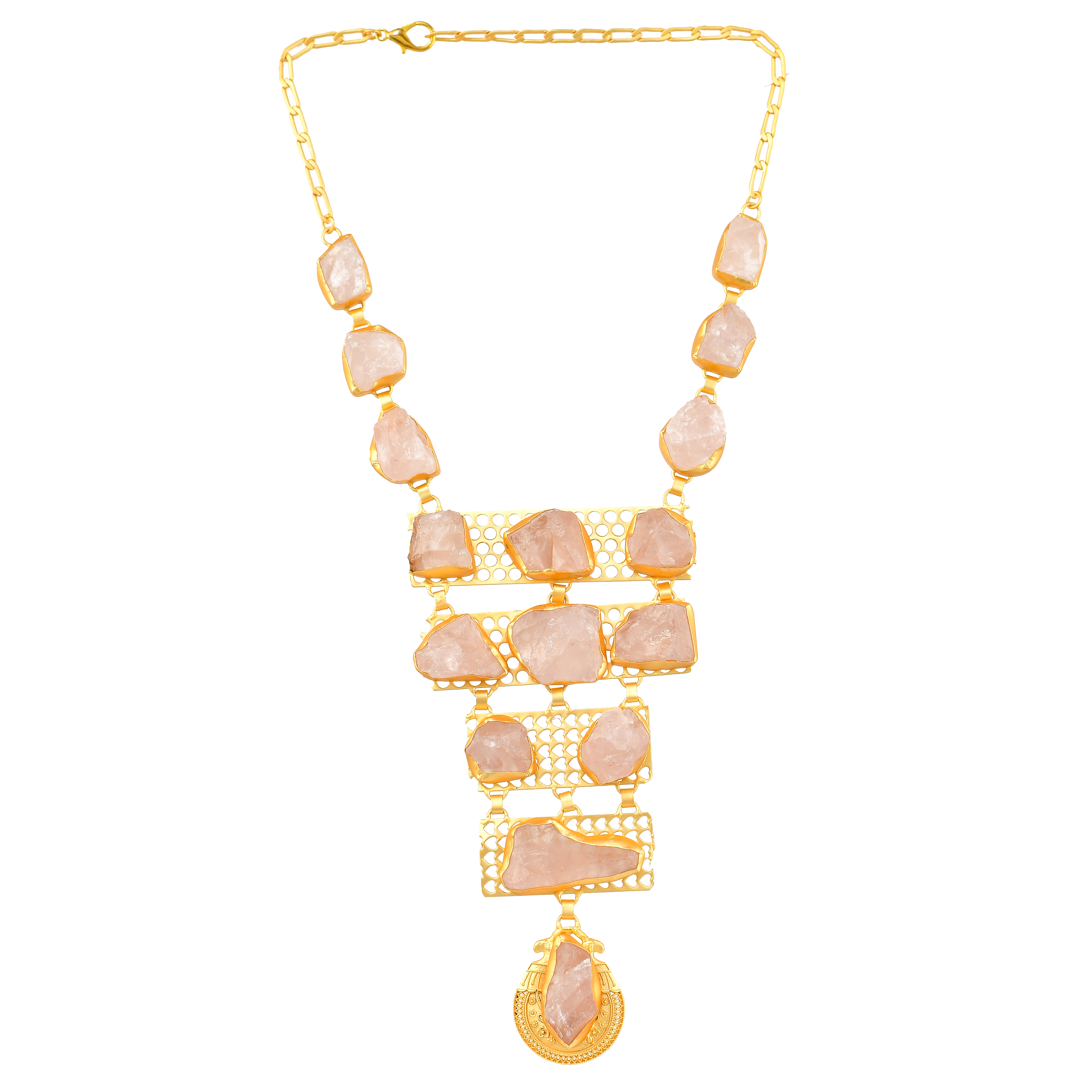 Rose Quartz Gemstone Necklace Fashion jewelry
