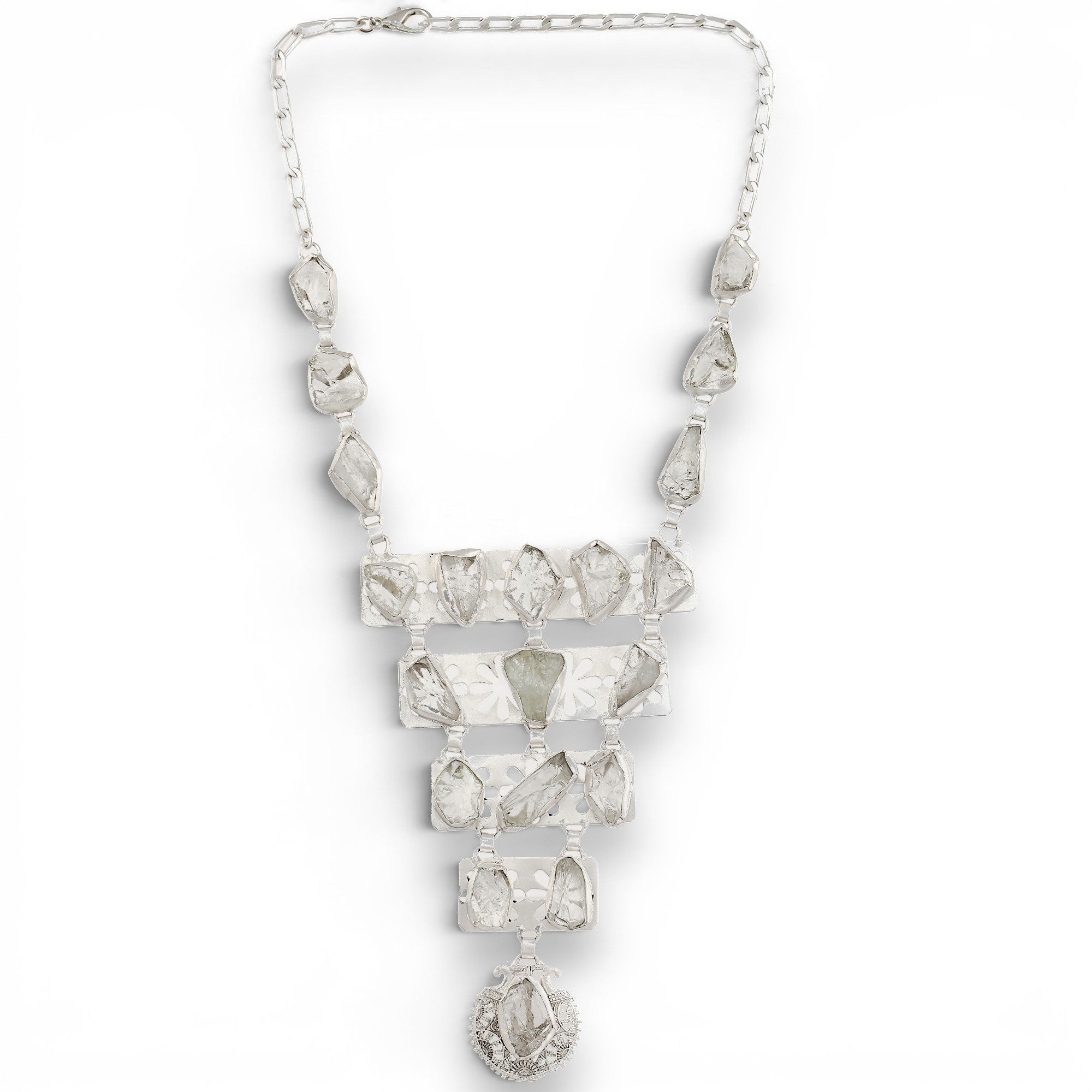 Crystal Quartz Rough Gemstone Necklace